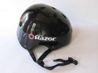 Razor Youth Black Helmet Retro Biker Style SZ Medium  