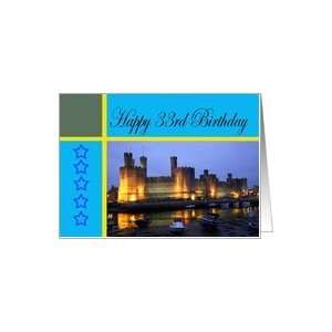  Happy 33rd Birthday Caernarfon Castle Card Toys & Games