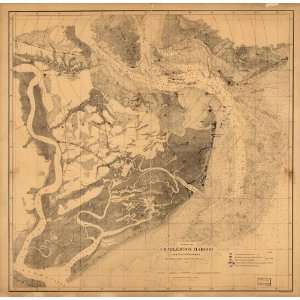 Civil War Map Charleston Harbor and its approaches showing the 