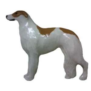  BROWN and WHITE Borzoi Hand Painted Pin