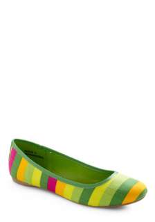   Sherbet? Flat in Lime   Red, Yellow, Stripes, Green, Casual, Spring