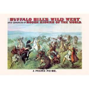  Buffalo Bill A Prairie Picnic 12x18 Giclee on canvas 