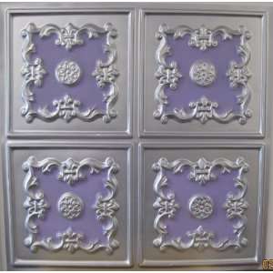 Cheap Decorative Faux Tin Plastic 130 Silver Violet PVC 