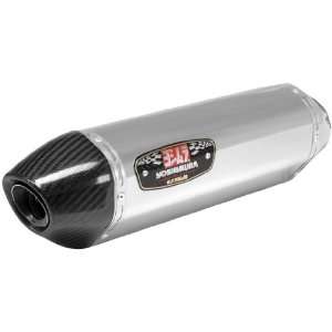 Yoshimura R 77D Dual Outlet Slip On   Polished Stainless   Carbon 
