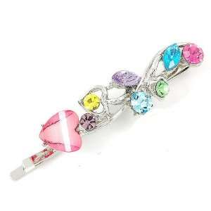 Perfect Gift   High Quality Dazzling Heart Hair Clip with Multi color 