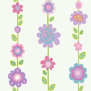  Floral Stripe Purple Wallpaper in Girl Power II