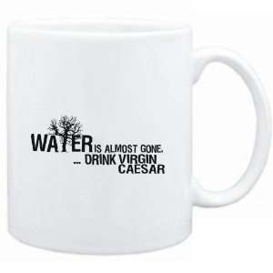 Mug White  Water is almost gone  drink Virgin Caesar  Drinks 
