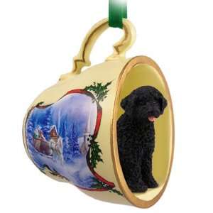  Water Dog Christmas Ornament Sleigh Ride Tea Cup