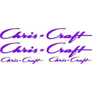  CHRIS CRAFT Boat Decals Set of 4 Vinyl Decals   Purple 