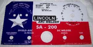 Lincoln Welder SA 200 L 5171 Texas Flag Control Plate  