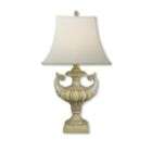 silver liner roseville table lamp in oriole gold with meadavale taupe 