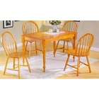 Acme 5 pc oak finish wood dining table set with terracotta tile top