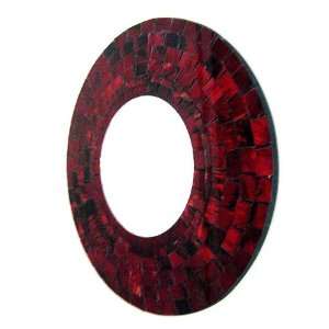  Mosiac Tile Mirrror, Burgandy