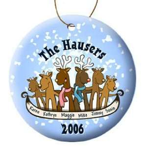  Reindeer Family Personalized Christmas Ornaments