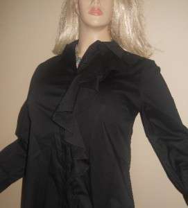 299 NWT New TORY BURCH womens black top blouse shirt size 8 M CLASSY 