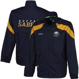   Sabres Navy Blue Center Ice Momentum Full Zip Jacket (Medium) Sports