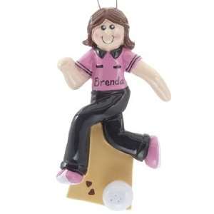  Personalized Bowler Female Christmas Ornament