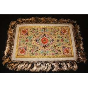  Hand Embroidered Jeweled Carpet Wall Hanging with Semi 