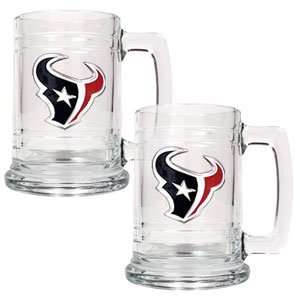  Houston Texans NFL 2pc 15oz Glass Tankard Set  Primary 