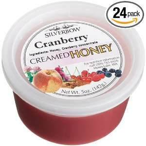 Silverbow Creamed Honey, Cranberry, 5 Ounces Cups (Pack of 24)  