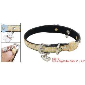   Faux Leather Flower Cracked Ice Pattern Collar Belt S