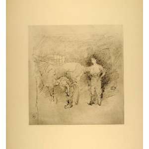  1914 James M. Whistler Farrier Horse Shoeing Lithograph 