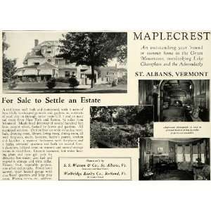  St. Albans Vermont Real Estate S. S. Watson Walbridge Realty 