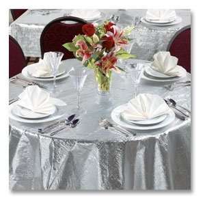   682 MS Metallic Silver Octy Round Tablecover