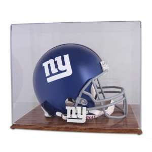  New York Giants Team Logo Helmet Display Case   Oak Base 