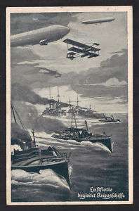 1915 WWI Zeppelin Propaganda PC Regimental Feldpost Can  