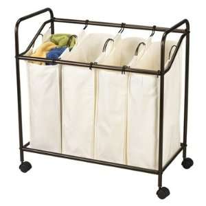  Heavy Duty 4 Bag Laundry Sorter with Wheels by Household 