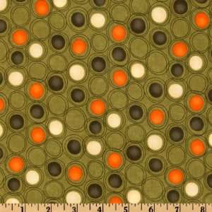  44 Wide Moda Grand Finale Circles & Dots Moss Fabric By 