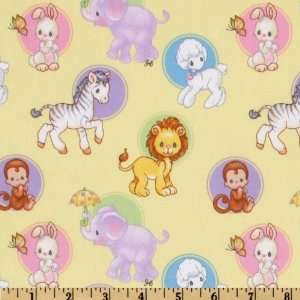  44 Wide Precious Moments Nursery Tossed Animals Yellow 