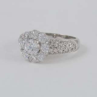 CARAT CZ CUBIC ZIRCONIA PAVE CLUSTER FLOWER RING  