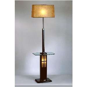   Tray Floor Lamp, POUBLAN SHADE, DK BRW/BRS NCKL