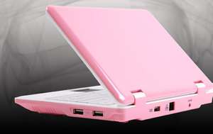 Netbook 7 Zoll Mini Laptop Notebook ANDROID 2.2 Computer Pc pink/weiss 