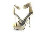   ANNE MICHELLE   SOCIALITE 01   IVORY SNAKE PRINT ANKLE CUFF SANDALS