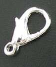 80 Silver Plated Lobster Claw Clasps 14mm FREE S&H B132  