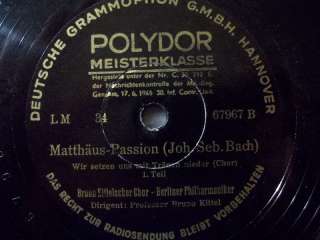 BRUNO KITTEL Matthäus Passion 33/34Polydor 1942 67967  