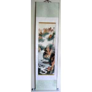   Big Chinese Art Watercolor Painting Scroll Landscape 