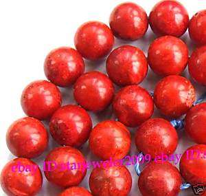 8mm Beautiful Red Grass Coral Round Loose Beads 16  