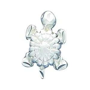  Sterling Silver Diamond Cut Turtle Charm Jewelry