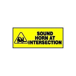 Labels SOUND HORN AT INTERSECTION (W/GRAPHIC) 2 x 5 Adhesive Dura 