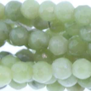 Olive Jade  Ball Faceted   4mm Diameter, Sold by 16 Inch Strand with 