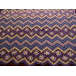 Purple Passion Zig Zag Afghan  Throw  Blanket
