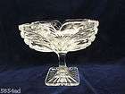 heavy clear glass square compote dish $ 39 99   