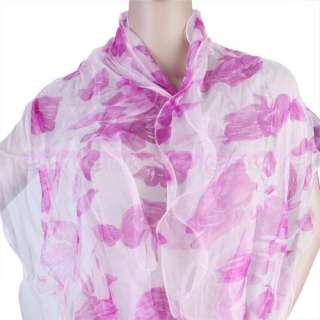 Women Soft Silk Sheer Long Scarf Shawl Wrap 2 Layers [SKU 12 