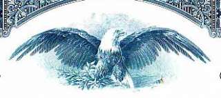 Set of 15 Different Stock Certificates with Eagle Vignettes  