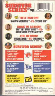 WWF Survivor Series 1996 Coliseum Video VHS Bret Hart  