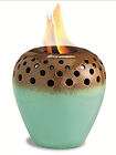   Ceramic Firepot ~ AQUAMARINE~Han​d Glazed For Single Use Fuel Cans